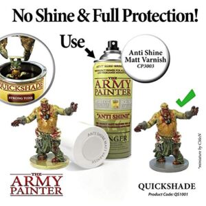 The Army Painter Quickshade Miniature Varnish for Miniature Painting, Dark Tone Model Paint Quickshade Varnish, Pot/Can, 250 ml, Approximately 8.45 oz