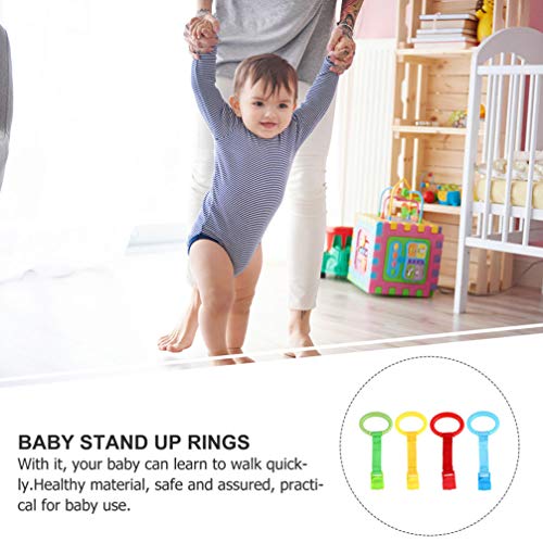 TOYANDONA 8pcs Baby Toddler Crib Pull Ring Safety Stand Up Rings for Kids Walking Training Tool