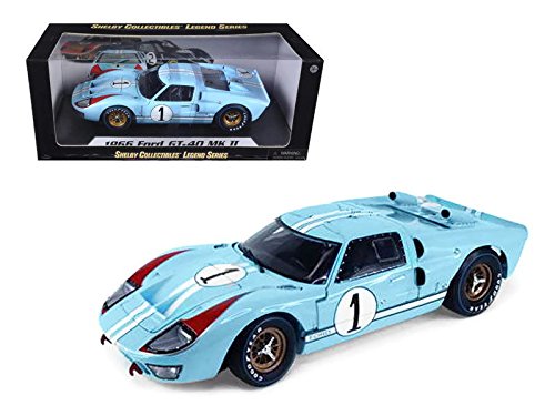 1966 Ford GT40 Mark II #1 Le Mans Miles/Hulme 1/18 Gulf Blue (Clean Version)