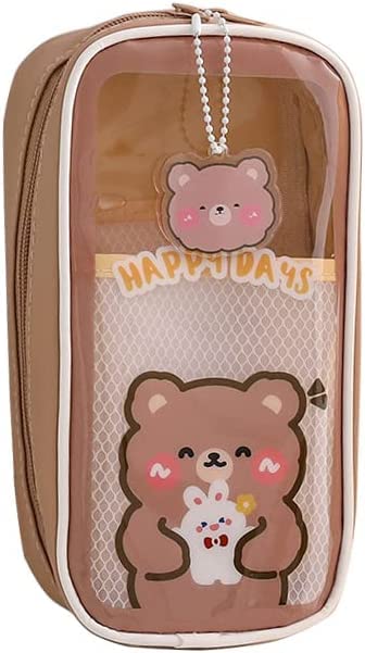 Pencil Pouch Kawaii, Kawaii Pencil Case Aesthetic Cute Pencil Case, Cute Pencil Case, Kawaii Clear Pencil Case (Pencil Pouch Kawaii-D)