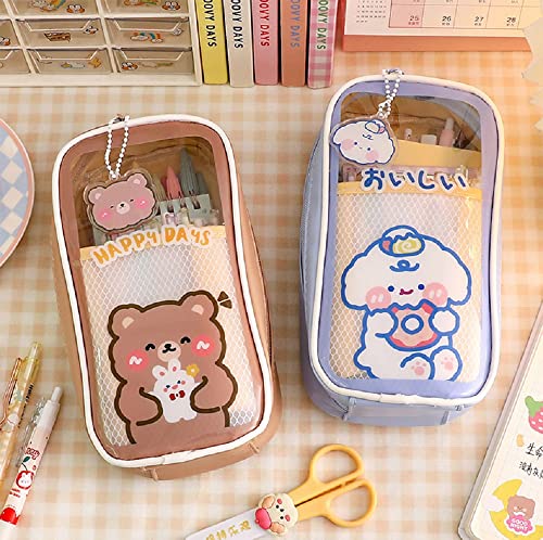 Pencil Pouch Kawaii, Kawaii Pencil Case Aesthetic Cute Pencil Case, Cute Pencil Case, Kawaii Clear Pencil Case (Pencil Pouch Kawaii-D)