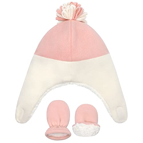 Baby Girl Winter Hat Pink Infant Winter Hat and Mitten Set Warm Baby Girl Hats Baby Winter Mittens Baby Hats 6-12 Months