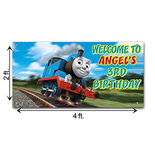 Personalized Birthday Banner for Thomas The Train Theme Party 24"x 48" or 42"x84"