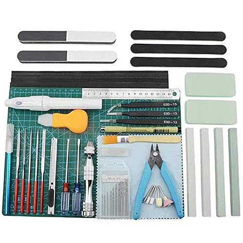 BXQINLENX Professional 39 PCS Gundam Model Tools Kit Modeler Basic Tools Craft Set Hobby Building Tools Kit for Gundam Car Model Building Repairing and Fixing(Q)