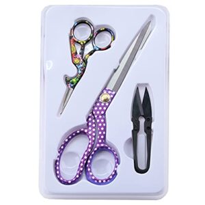 long ying professional 8.5 inch sewing scissor multi-purpose heavy duty tailor scissors, stainless steel printed handle, for fabric cardboard leather