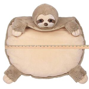 Bearington Baby Lil' Speedster Plush Sloth Belly Blanket, Tummy Time Play Mat