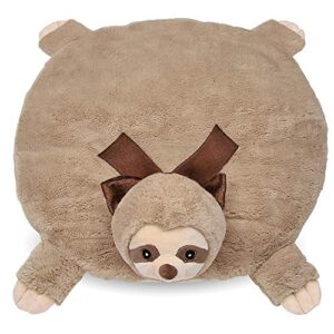 bearington baby lil’ speedster plush sloth belly blanket, tummy time play mat