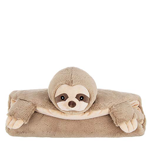 Bearington Baby Lil' Speedster Plush Sloth Belly Blanket, Tummy Time Play Mat