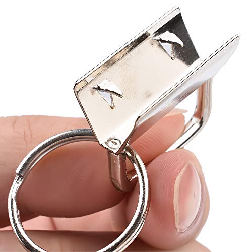 EWONICE Glass Running Pliers and 40 Pcs 1 Inch Fob Chain Wristlet Hardware with Key Ring (Key Fob with Pliers)