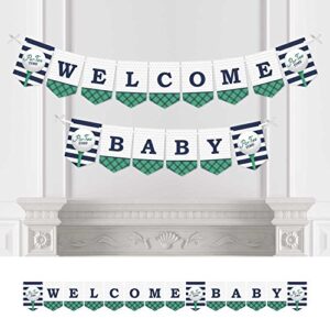 big dot of happiness par-tee time – golf – baby shower bunting banner – golf party decorations – welcome baby