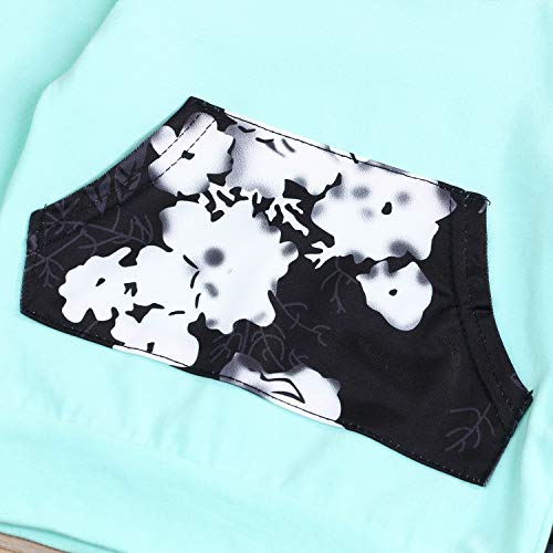 HAPPYMA HappMA Infant Baby Girl Fall Outfits Long Sleeve Floral Hoodie Tops Pants Clothes Set 6-12(80), Green+black, 6-12 Months