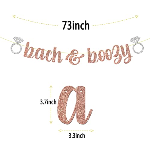 Rose Gold Glitter Bach Boozy Banner, Bridal Shower Party Decorations, Wedding, Engagement Hen Party Decoration Supplies