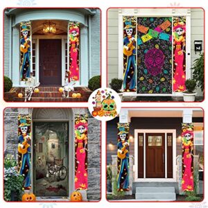 Halloween Decorations Indoor Dia De Los Muertos/Day of The Dead Decorations Lighted Porch Signs Banners Outdoor Wall Door Decor (Not Batteries Included)