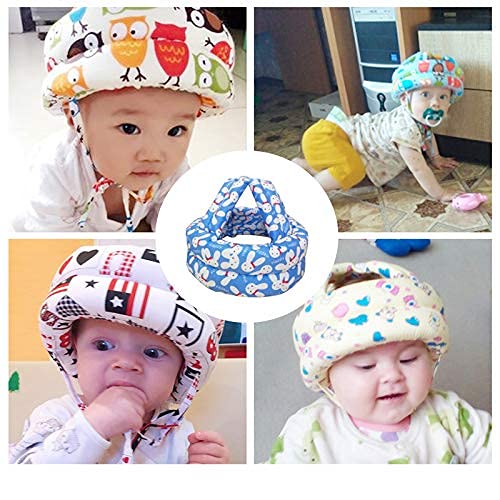 Baby Infant Toddler Helmet No Bump Safety Head for Crawling Infant Safety Helmet Adjustable Walking Baby Helmet +3pcs Baby Crawling Anti Slip Knee Pads for Age 6-36 Months