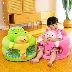 Eyomii 1 Pcs Baby Sitting Chair Cover Animal Shaped Kids Learning Sitting Chair Cover Support Sofa Infant Plush Seats Baby Sofa Seat Cover for Toddlers.(Only Cover)