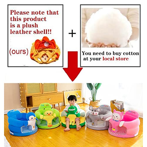 Eyomii 1 Pcs Baby Sitting Chair Cover Animal Shaped Kids Learning Sitting Chair Cover Support Sofa Infant Plush Seats Baby Sofa Seat Cover for Toddlers.(Only Cover)