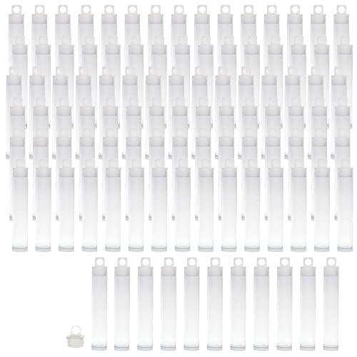 The Beadsmith Clear Plastic Tubes - 3-Inch-Long Round Tubes, 9/16 Inches in Diameter - Hanging Caps - Use for Beads, Bath Salts, Wedding & Party Favors, Home or Office Storage - Bag of 100