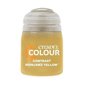 citadel contrast paint – ironjawz yellow – 18ml pot