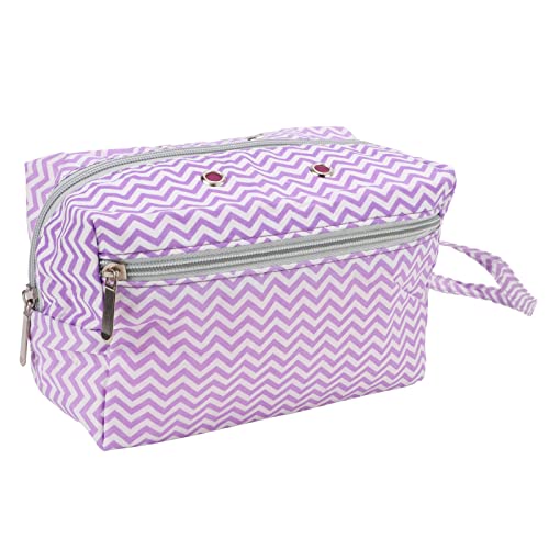 ENTHUSRI Yarn Storage Bag Best Durable Travel Storage Bag Purple Striped Design Knitting Accessories Case for Crochet Accessories