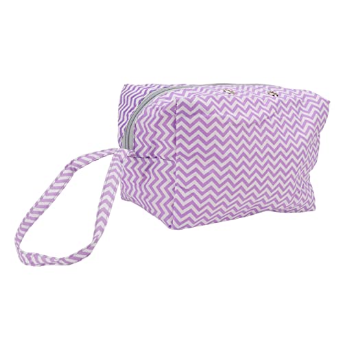 ENTHUSRI Yarn Storage Bag Best Durable Travel Storage Bag Purple Striped Design Knitting Accessories Case for Crochet Accessories