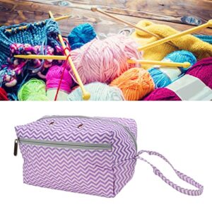 ENTHUSRI Yarn Storage Bag Best Durable Travel Storage Bag Purple Striped Design Knitting Accessories Case for Crochet Accessories