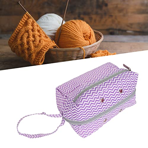 ENTHUSRI Yarn Storage Bag Best Durable Travel Storage Bag Purple Striped Design Knitting Accessories Case for Crochet Accessories