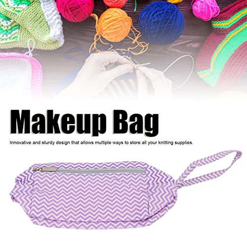 ENTHUSRI Yarn Storage Bag Best Durable Travel Storage Bag Purple Striped Design Knitting Accessories Case for Crochet Accessories