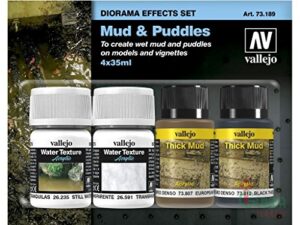vallejo mud and puddles, diorama effects set for model & hobby 73189
