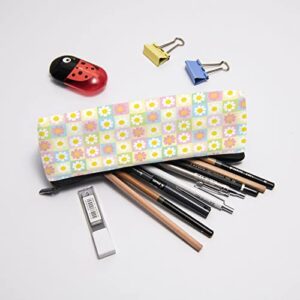 TumzfhQ Pencil Pouch Triangle Small Pen Case Pencil Bag Organizer Zipper Multi Function for Teen Girls Boys Kids Office Cute Floral