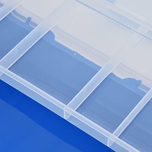 Storage Toolbox 3 Layer Plastic Storage Box Portable Folding Handheld Tool Organizer with Transparent Cover for Indoor Outdoor