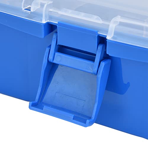 Storage Toolbox 3 Layer Plastic Storage Box Portable Folding Handheld Tool Organizer with Transparent Cover for Indoor Outdoor