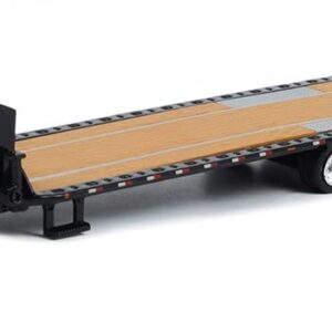 Greenlight 30390 Gooseneck Trailer - Black with Red and White Conspicuity Stripes (Hobby Exclusive) 1:64 Scale Diecast