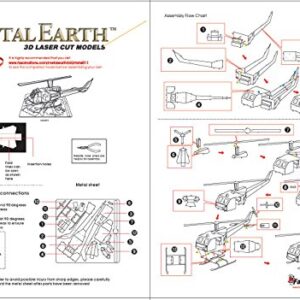 Metal Earth Huey UH-1 Helicopter 3D Metal Model Kit Fascinations