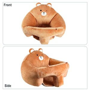 vocheer Baby Sofa Support Sitting Chair,Cute Cartoon Animal Baby Chair, Learning to Sit Cushion Seats,Brown Bear