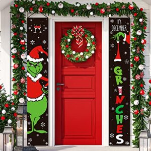 whaline it’s december christmas porch sign funny xmas hanging banners christmas door sign banner decor for home indoor outdoor front porch wall party supplies, 72 x 12 inch