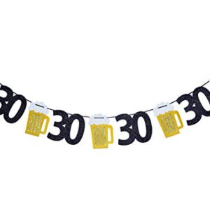 Beer birthday Glitter Banner, Beer Garland - Cheers to 30 Years Banner, 30th Birthday Banner - 30th birthday Decor