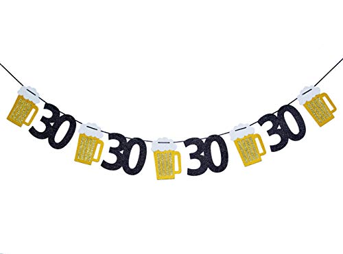 Beer birthday Glitter Banner, Beer Garland - Cheers to 30 Years Banner, 30th Birthday Banner - 30th birthday Decor