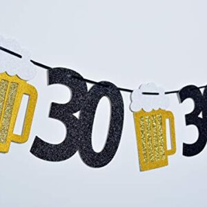 Beer birthday Glitter Banner, Beer Garland - Cheers to 30 Years Banner, 30th Birthday Banner - 30th birthday Decor