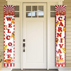 pakboom welcome carnival circus yard sign door banner carnival theme birthday party decorations supplies for kids adults family