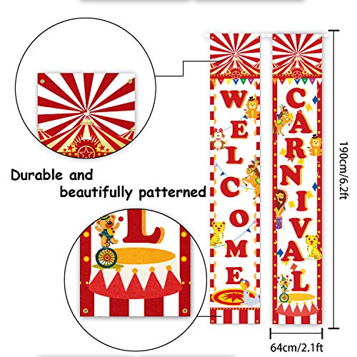 PAKBOOM Welcome Carnival Circus Yard Sign Door Banner Carnival Theme Birthday Party Decorations Supplies for Kids Adults Family