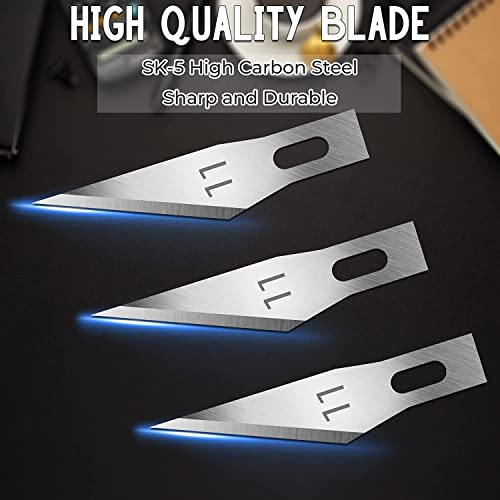 Jetmore 160 Pack Hobby Blades, #11 Hobby Knife Replacement Blades, Precision Replacement Craft Exacto Knife Blades Hobby Knife Blades Refills for Art, Craft, Scrapbooking, Cutting, Carving