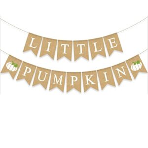 gankbite little pumpkin burlap banner baby shower garland white pumpkin decoration rustic bunting sign