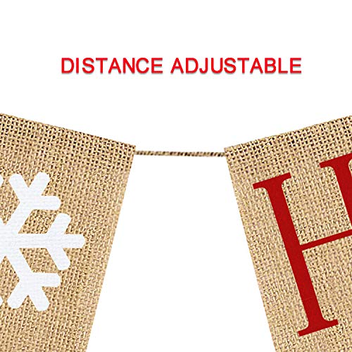 Happy Holidays Banner Burlap | Christmas Banner Burlap | Christmas Decorations| Holiday Decorations| Perfect for Home Yard Indoor Outdoor Mantel Fireplace Hanging Decor