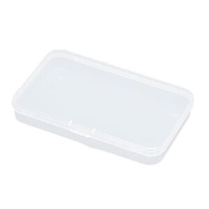 uuyyeo 4 pcs mini clear storage containers rectangle plastic box empty hinged boxes small bead storage case for jewelry