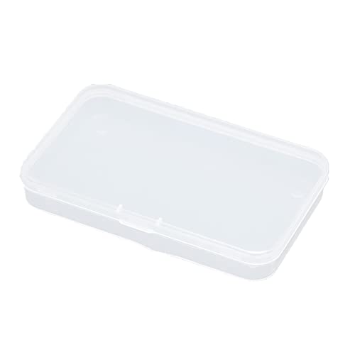 UUYYEO 4 Pcs Mini Clear Storage Containers Rectangle Plastic Box Empty Hinged Boxes Small Bead Storage Case for Jewelry