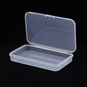 UUYYEO 4 Pcs Mini Clear Storage Containers Rectangle Plastic Box Empty Hinged Boxes Small Bead Storage Case for Jewelry