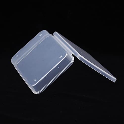 UUYYEO 4 Pcs Mini Clear Storage Containers Rectangle Plastic Box Empty Hinged Boxes Small Bead Storage Case for Jewelry