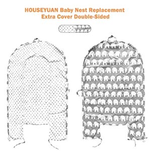 HOUSEYUAN Infant Baby Lounger Replaceable Cover co-Sleeping Newborn Baby Nest Backup Cover Breathable Machine Washable (Elephant)