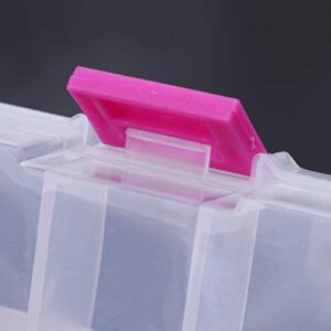 KerDejar 10 Compartments Clear Plastic Storage Box Jewelry Bead Screw Organizer Container Transparent, app.13cmx7cmx2.2cm/5.12inx2.76inx0.87in