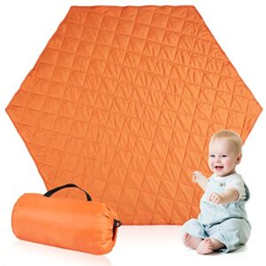 hexagon baby play mat cover for celetoy portable play yard 64 inch soft, washable, hexagonal mats – portable for indoor and outdoor play